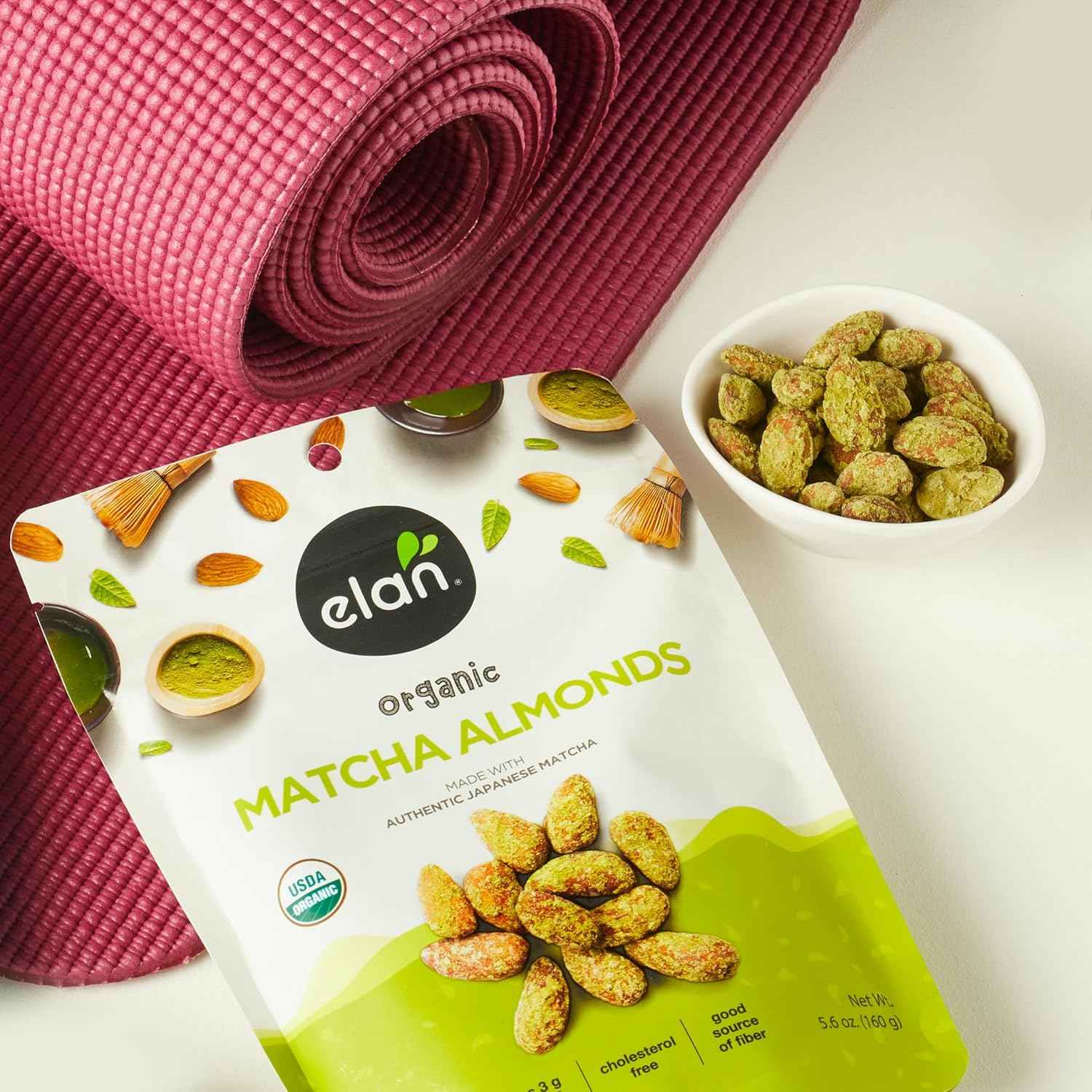 Elan Organic Matcha Almonds – Thoughtful Wellness Gift for Her Birthday and Mother's Day