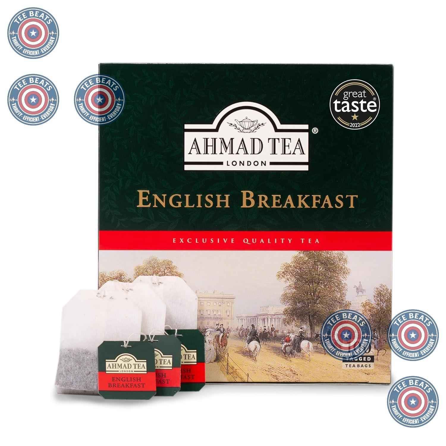 Ahmad Tea English Breakfast Teabags – Workday Productivity Brew for Office Breakrooms, 100 ct Caffeinated