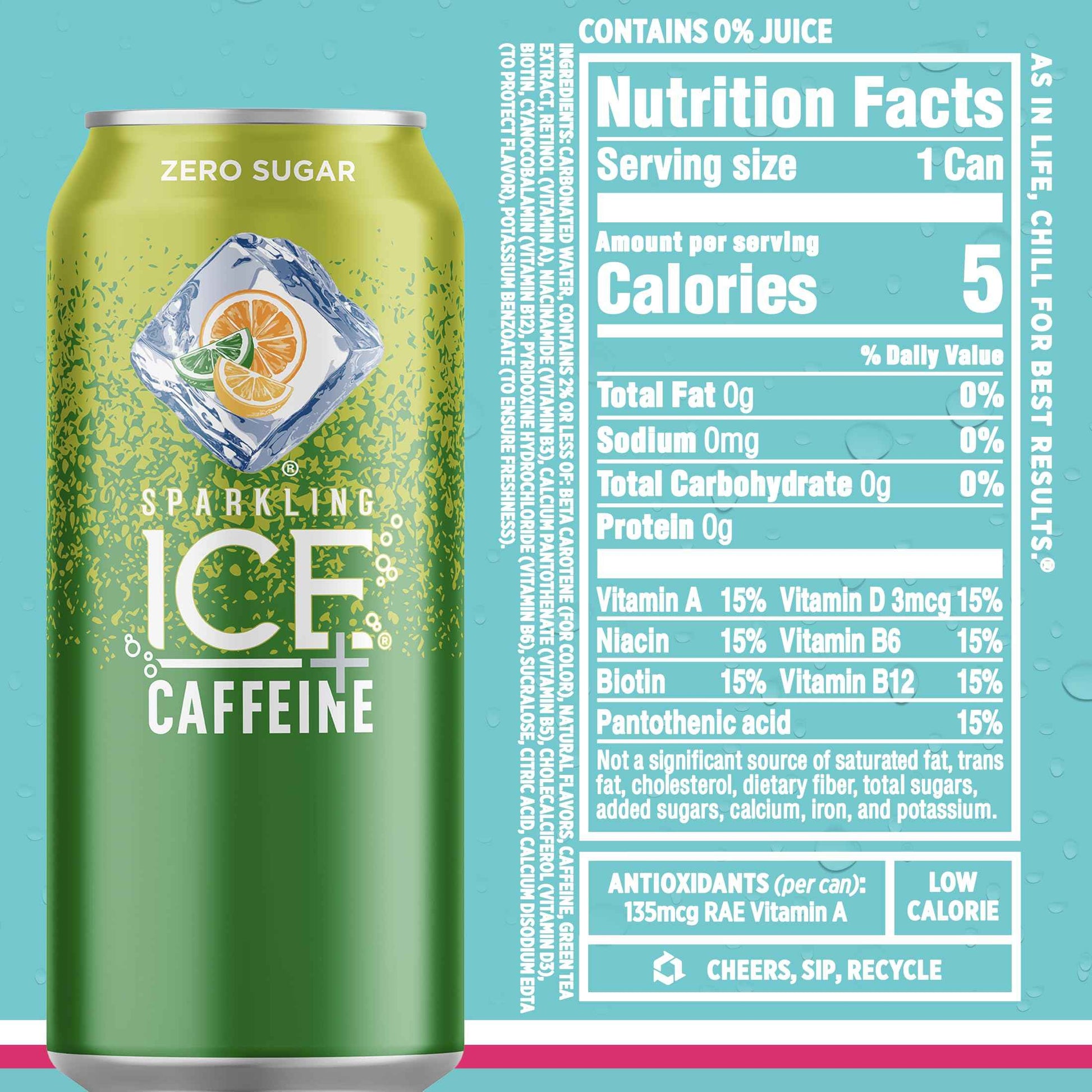 Sparkling Ice Caffeine Black Raspberry Sparkling Water for Clean Caffeine Routines, Antioxidant Sparkling Water with 70mg Caffeine