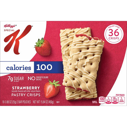 Special K Bar Pastry Crisps, Strawberry – Travel-Friendly Snack for Road Trips and Car Cup Holders