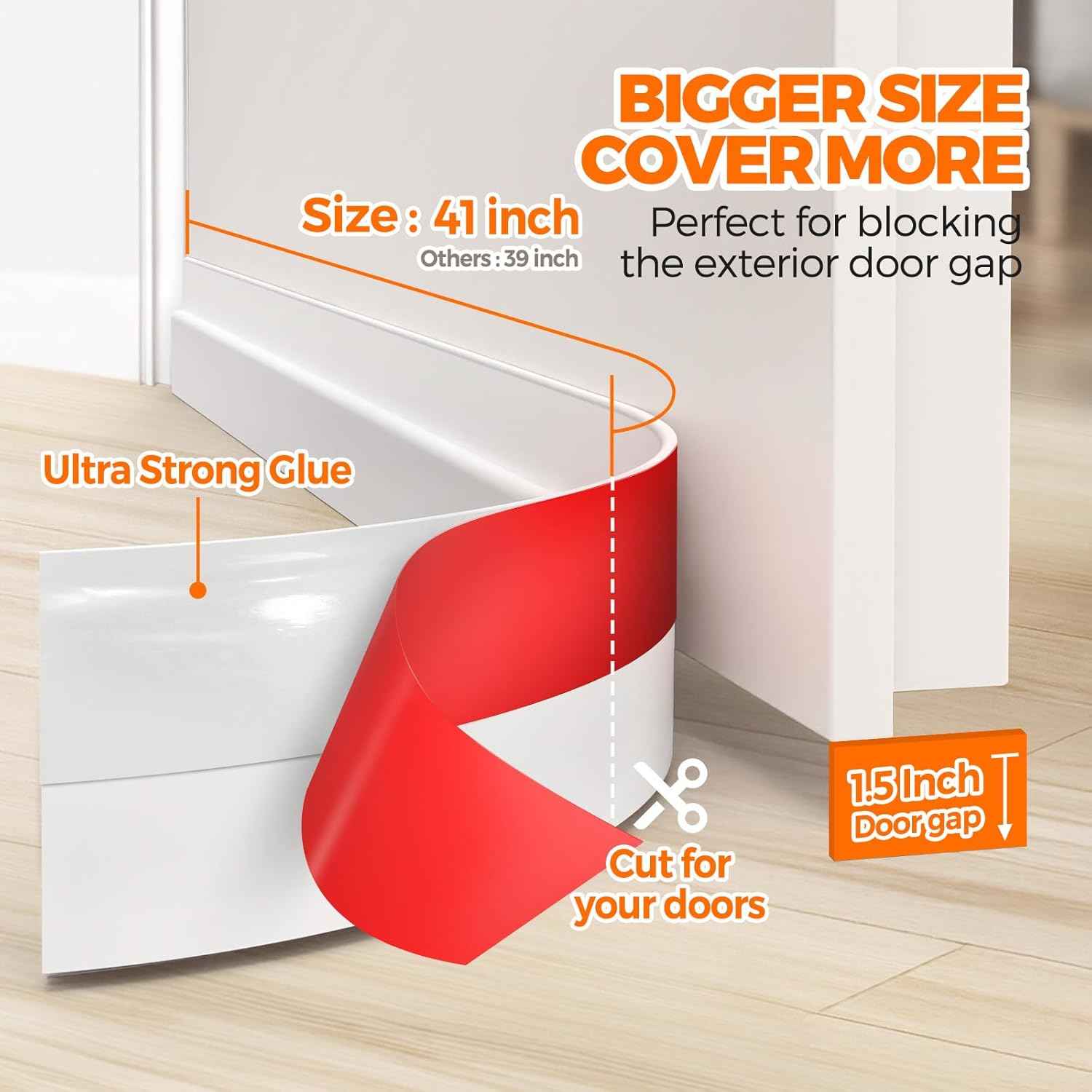 Holikme Door Draft Stopper for Home Safety, Non-Toxic Silicone Under Door Blocker Keeps Kids and Pets Protected