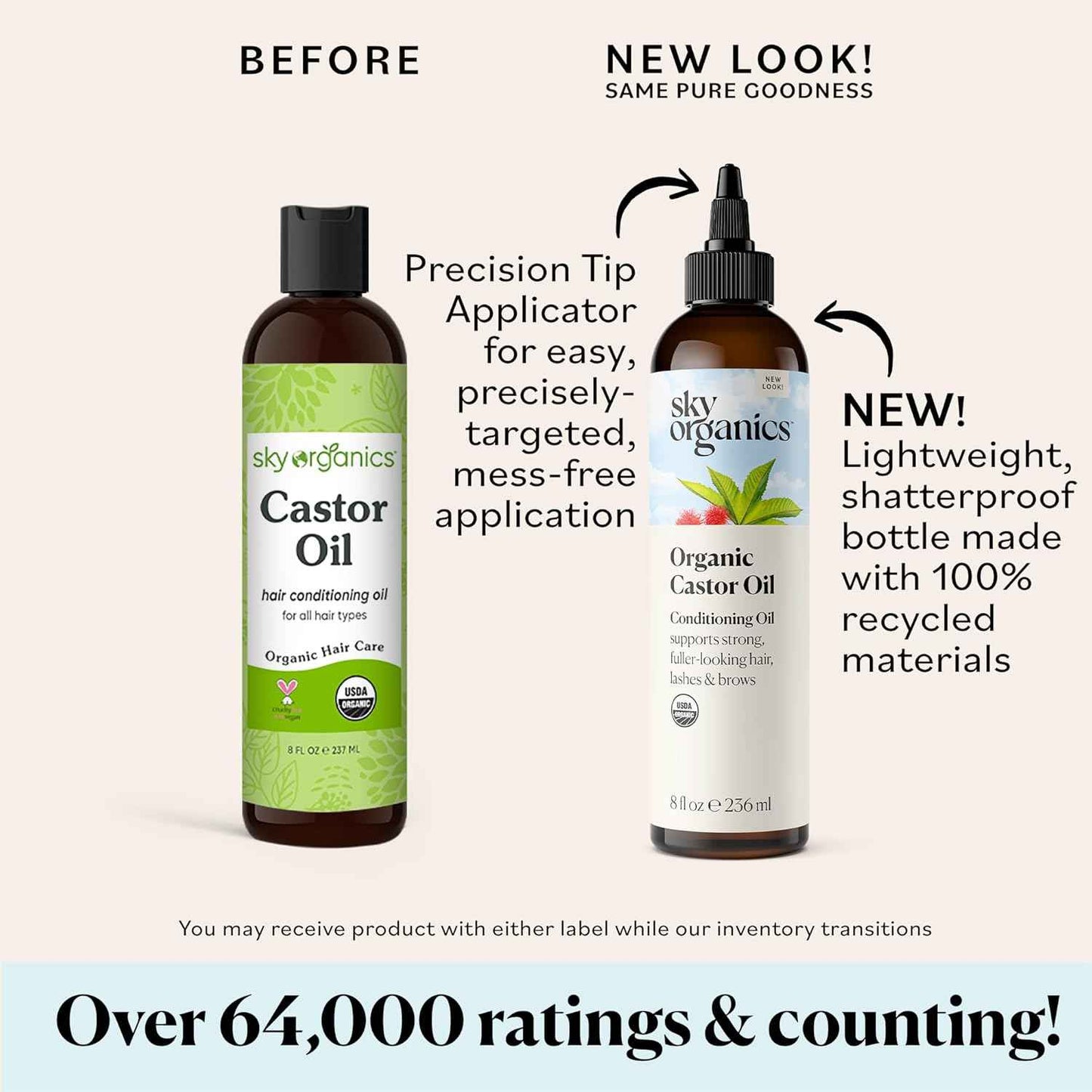 Sky Organics Castor Oil – Mindful Beauty Treatment for Lash Conditioning, Brow Nourishment, and Body Recovery