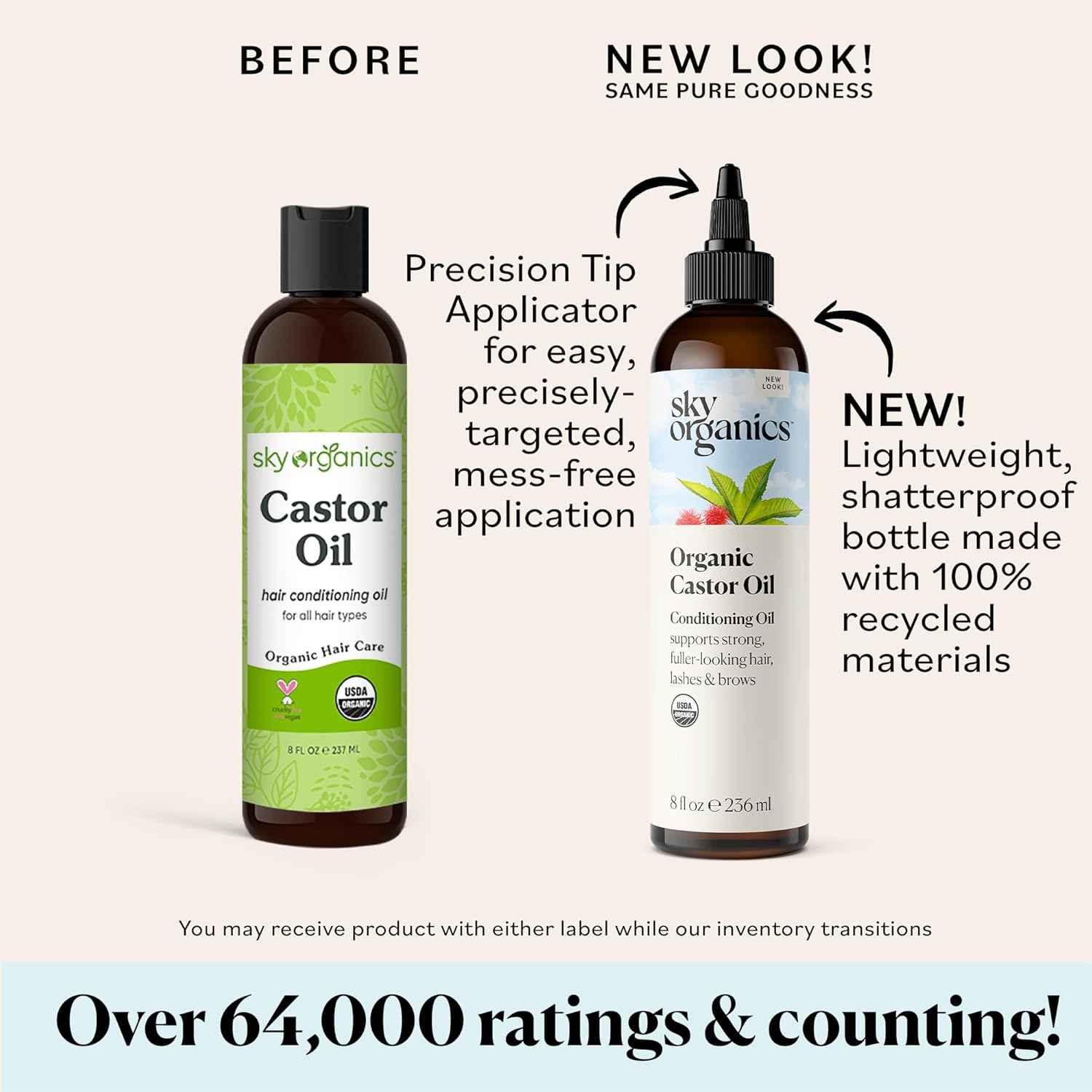 Sky Organics Castor Oil – Mindful Beauty Treatment for Lash Conditioning, Brow Nourishment, and Body Recovery