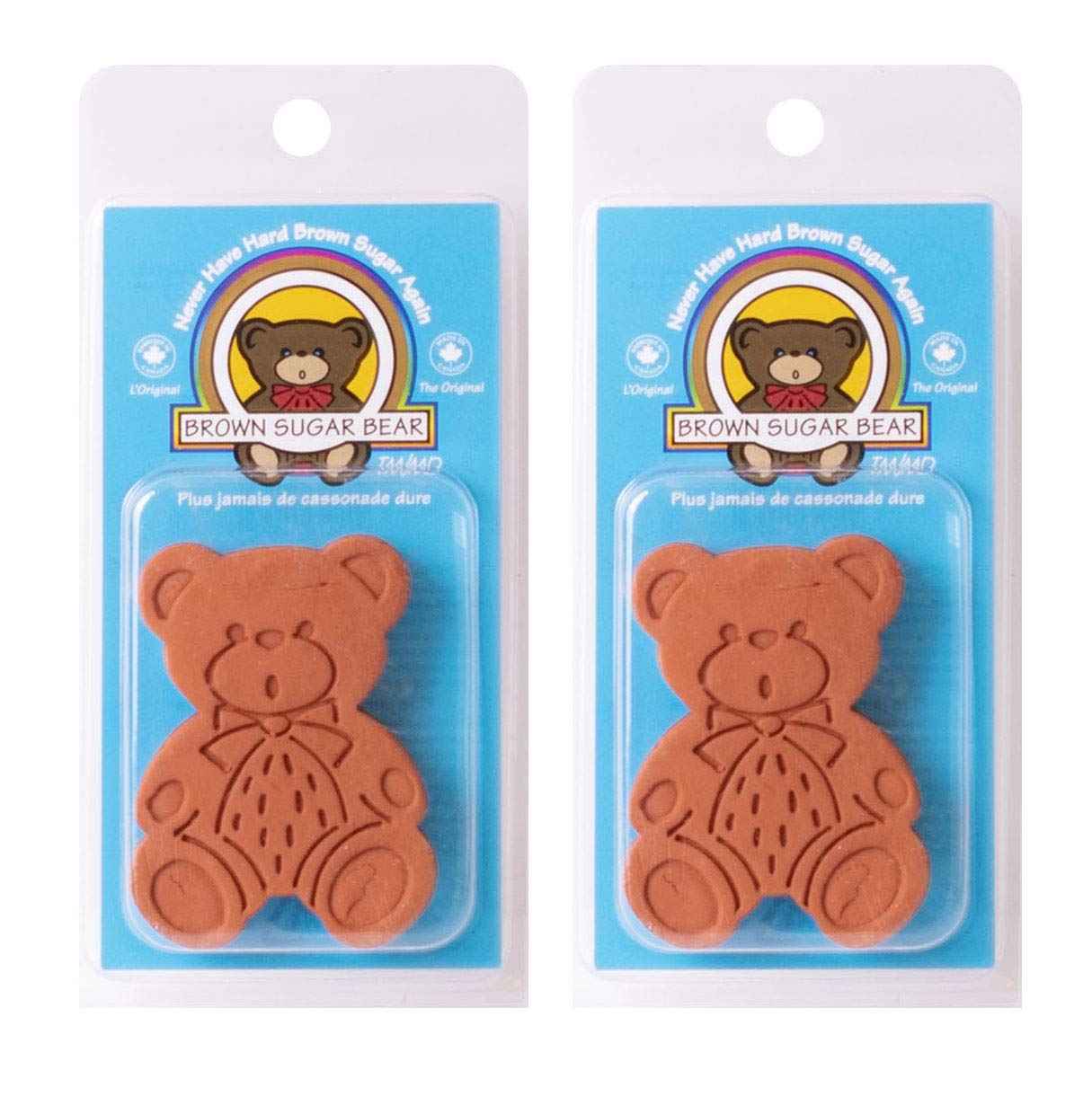 Brown Sugar Bear Original Brown Sugar Softener – Clean and Intentional Kitchen Tool for Less Waste, Reusable Terracotta Pack of 2