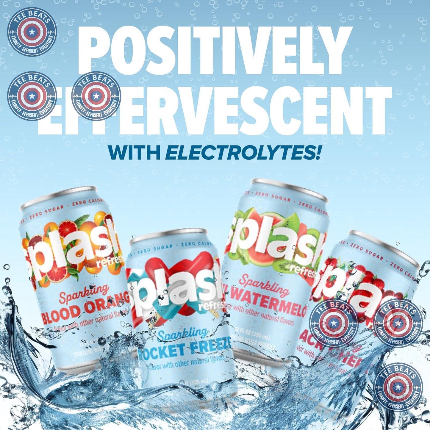 Splash Refresher Sparkling Water – Calming Evening Beverage for Relaxation Rituals, Electrolyte Hydration