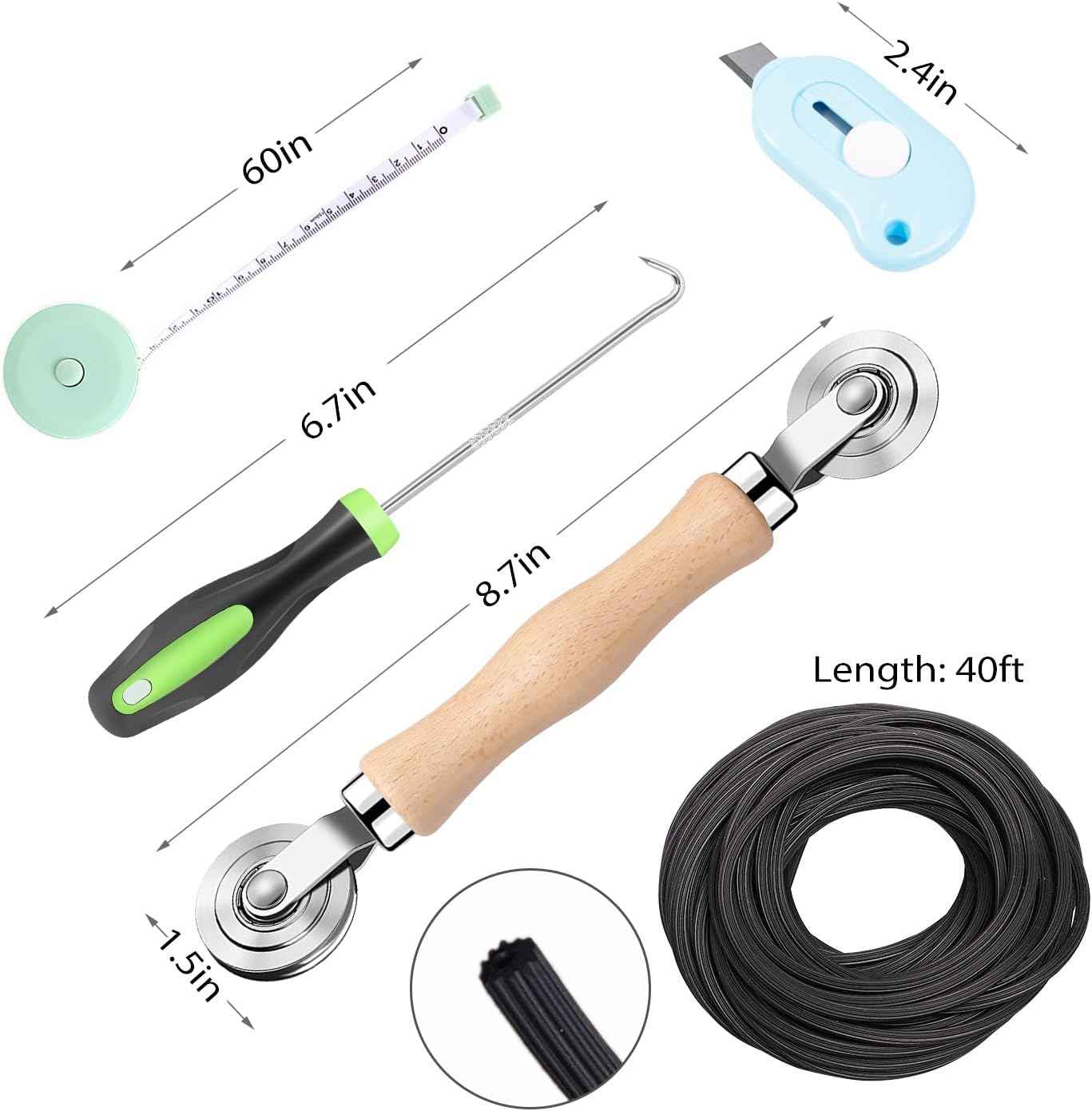 TOOLTRIZ Screen Repair Kit in Charcoal and Gray – Match Your Door and Window Aesthetic