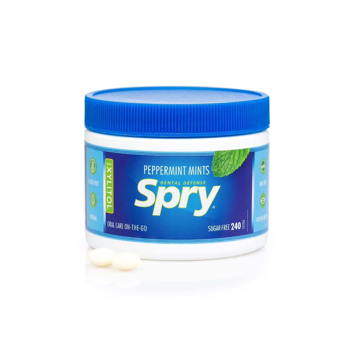 Spry Xylitol Berry Blast Mints Sugar Free Candy - Dentist-Approved Lunchbox Treat for Kids' Lunchboxes, 45 Count