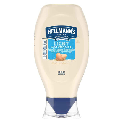 Hellmann's Light Mayonnaise Squeeze Bottle – Calorie-Conscious Pantry Staple for Guilt-Free Sandwiches and Meal Prep
