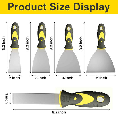 Putty Knife Set – Minimalist Wall Repair Kit, 5 Stainless Steel Scrapers for Intentional Home Care