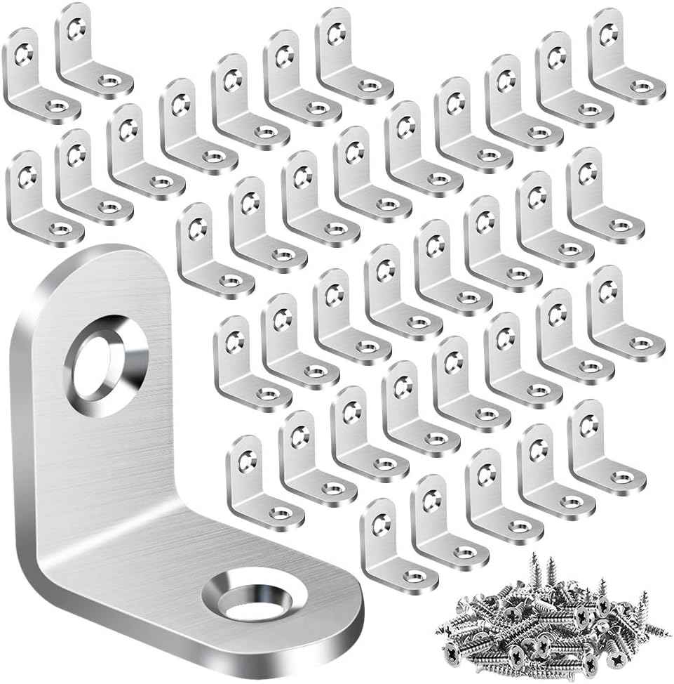 AODLANA Stainless Steel L Bracket Kit – Practical Housewarming Gift for New Homeowners, Reinforce Furniture Joints
