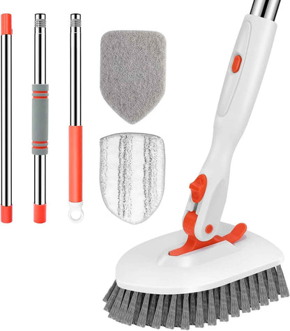 SetSail Floor Scrub Brush – Designer-Color Cleaner in Orange Gray White, Matches Modern Bathroom Aesthetic