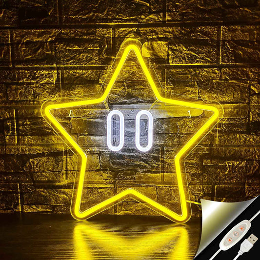 Star Neon Sign – Modern Wall Decor for Bedroom and Living Room, Star-Shaped LED Accent Light