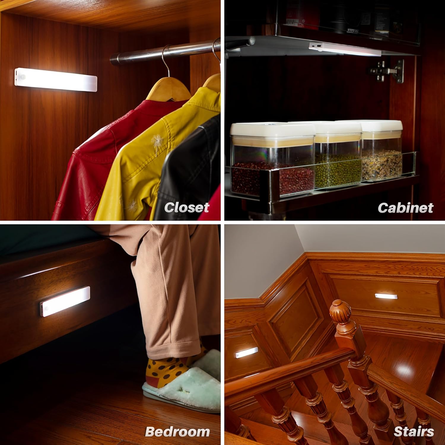 STAR-SPANGLED Under Cabinet Lighting Rechargeable, Wireless No Drill Lighting for Clean Scandinavian Spaces, 2 Pack