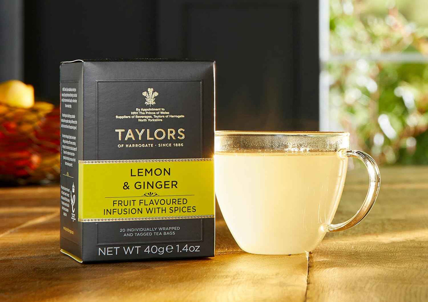 Taylors of Harrogate Lemon & Ginger Herbal Tea – Focus-Enhancing Brew for Afternoon Work Slumps