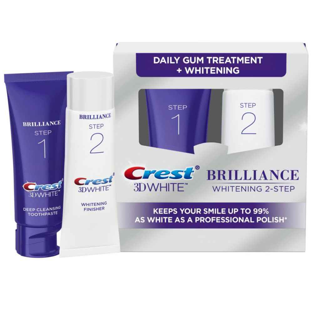 Crest 3D White Brilliance Premium Whitening System – Clinical-Grade Two-Step Kit for the Refined Home