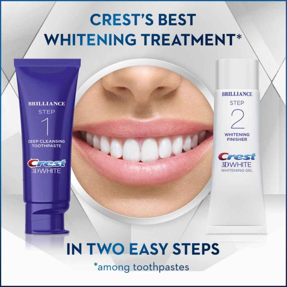 Crest 3D White Brilliance Premium Whitening System – Clinical-Grade Two-Step Kit for the Refined Home