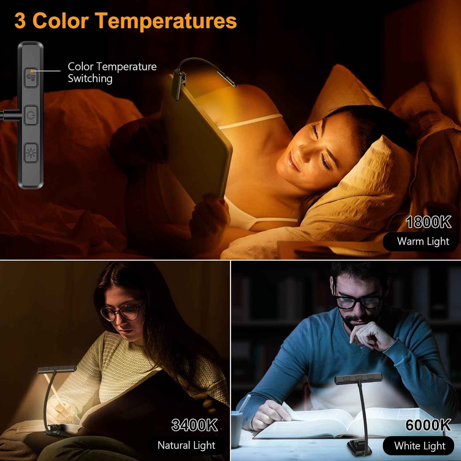 Gritin Rechargeable Book Light for Reading in Bed – Thoughtful Birthday Gift for Women Who Love to Read at Night