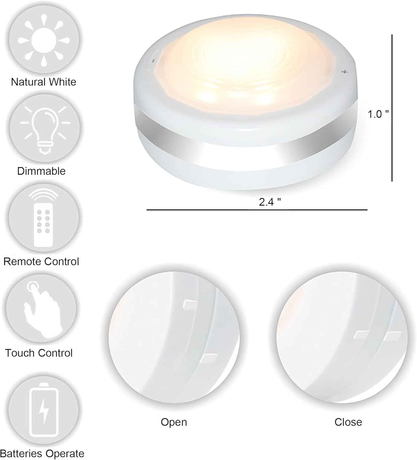 Starxing Puck Lights – Flameless Battery Lighting for Bedrooms Shared with Kids and Pets, Auto Timer