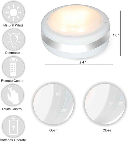 Starxing Puck Lights – Flameless Battery Lighting for Bedrooms Shared with Kids and Pets, Auto Timer