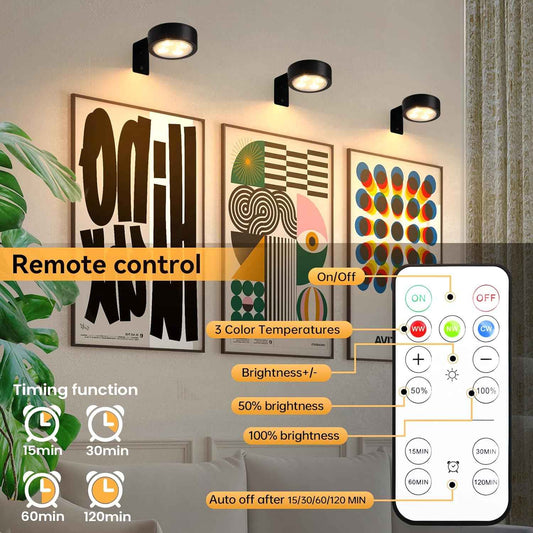 Lumena Picture Light – Home Office Focus Accent, Battery LED with Auto Off Timer for Workspaces