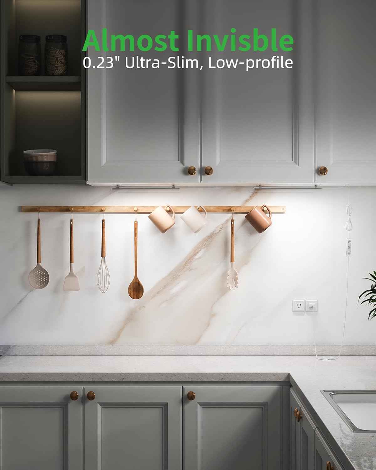 BRIGHTWILL Warm White Under Cabinet LED – Ambient Bar Light for Cozy Bedroom, Living Room, and Entertainment Centers