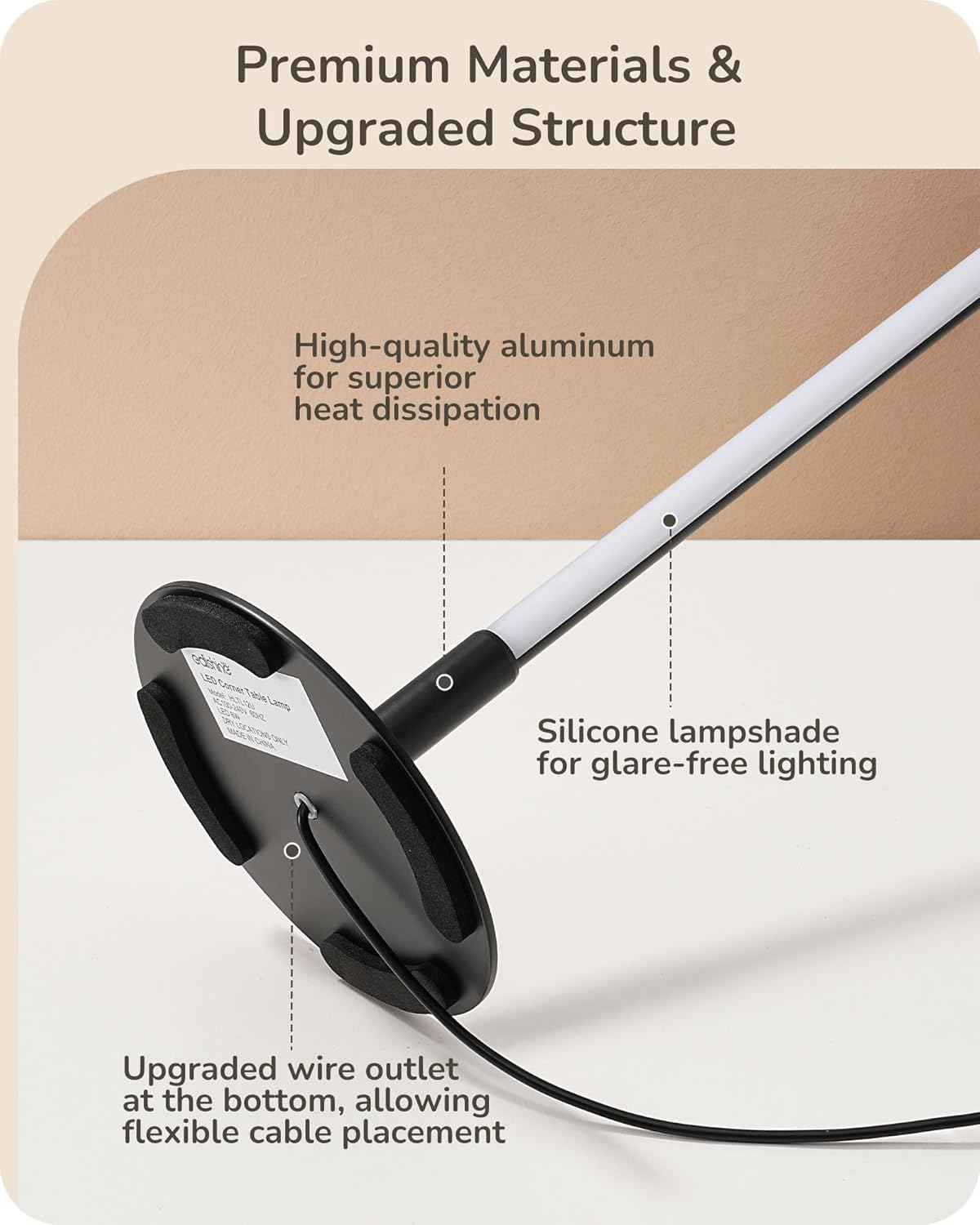 EDISHINE Warm Dimmable Bedside Lamp – Calming Wind-Down Light for Evening Routines