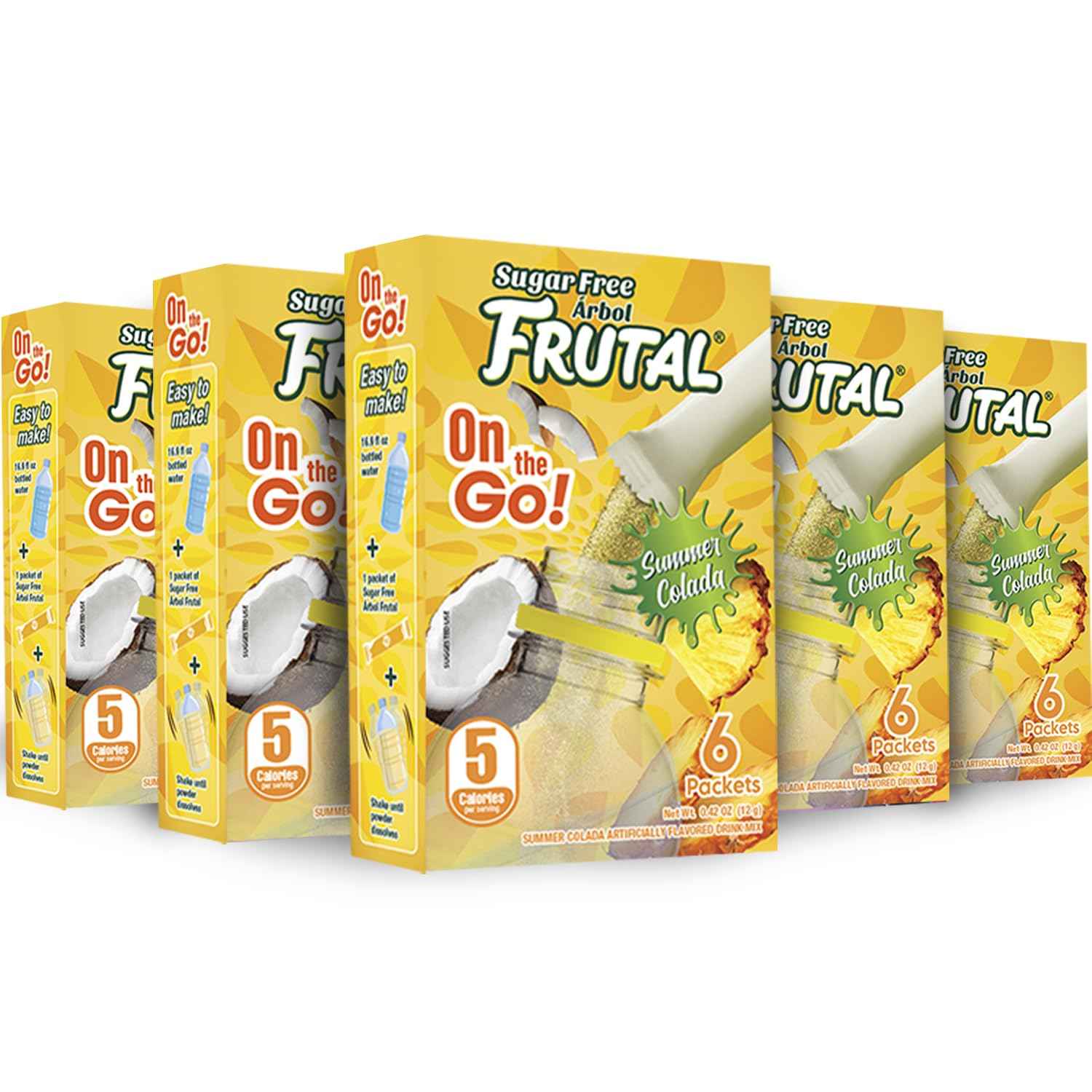 Frutal On-The-Go! Powdered Drink Mix – Daily Hydration for Mindful Wellness Routines, Sugar-Free Stevia Stick Packs