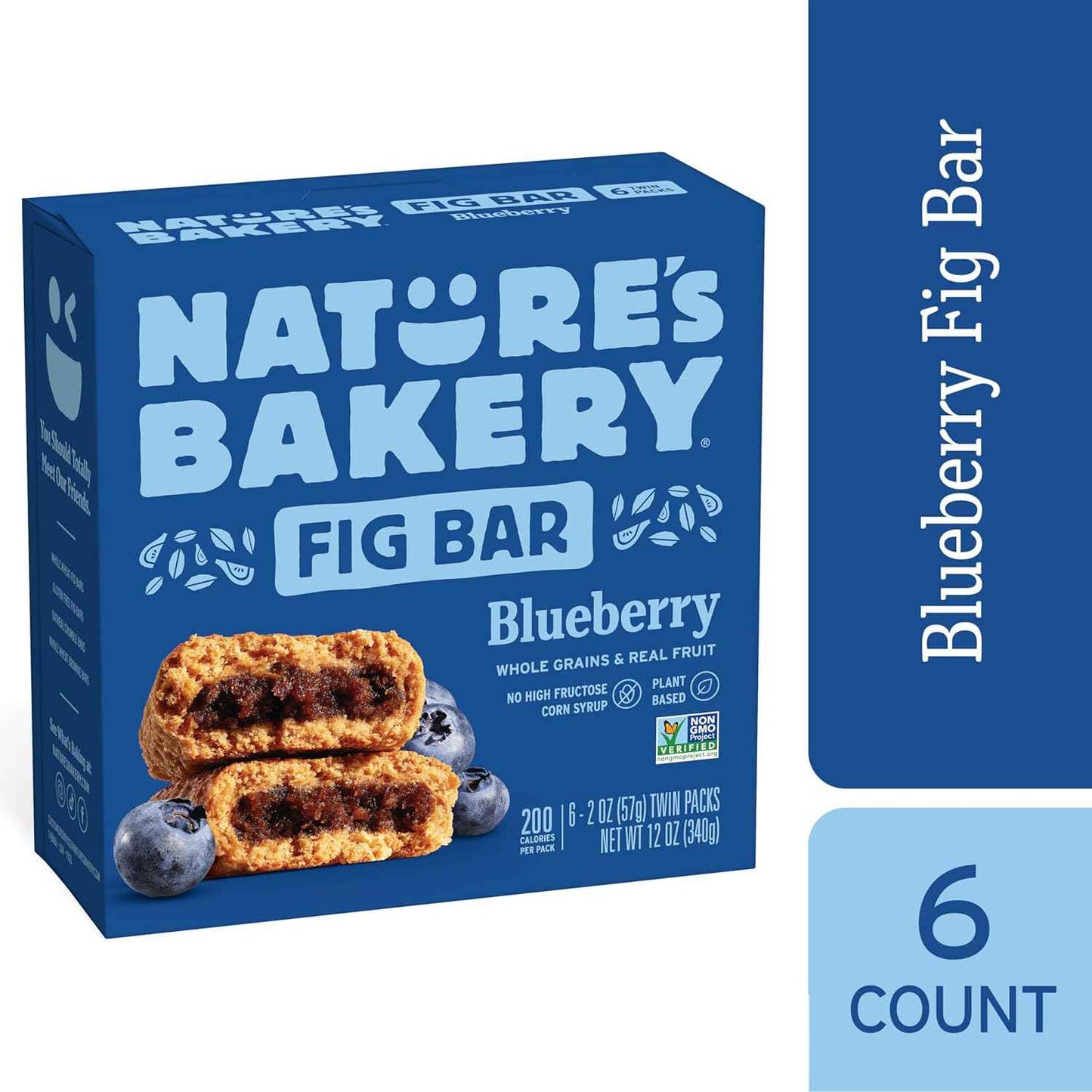 Nature's Bakery Blueberry Fig Bars - Portable Hiking Snack for Trail Energy, Twin Pack Wrapped