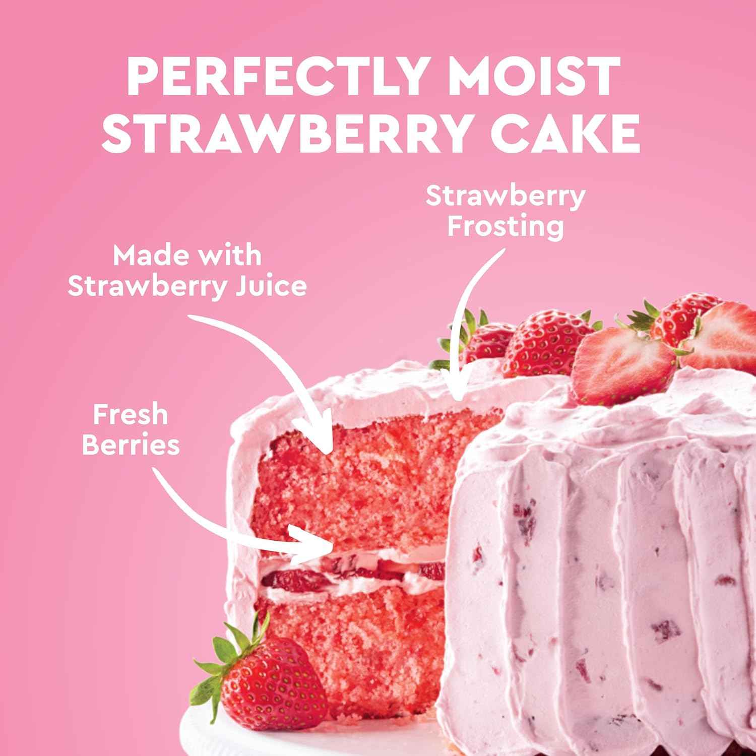 Duncan Hines Signature Strawberry Cake Mix – Easy Family Birthday Dessert for Children's Celebrations