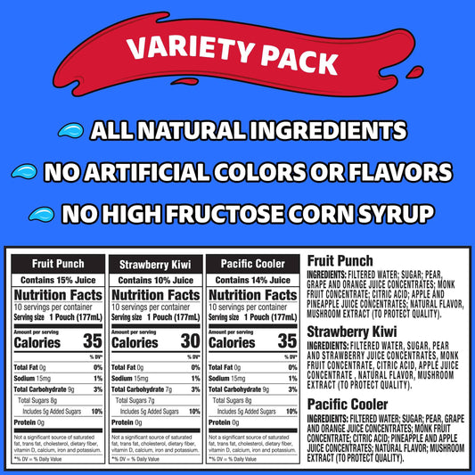 Hi-C Pokemon Juice Pouches – HFCS-Free Pantry Drink for Better-For-You Family Snacking, 30 Count