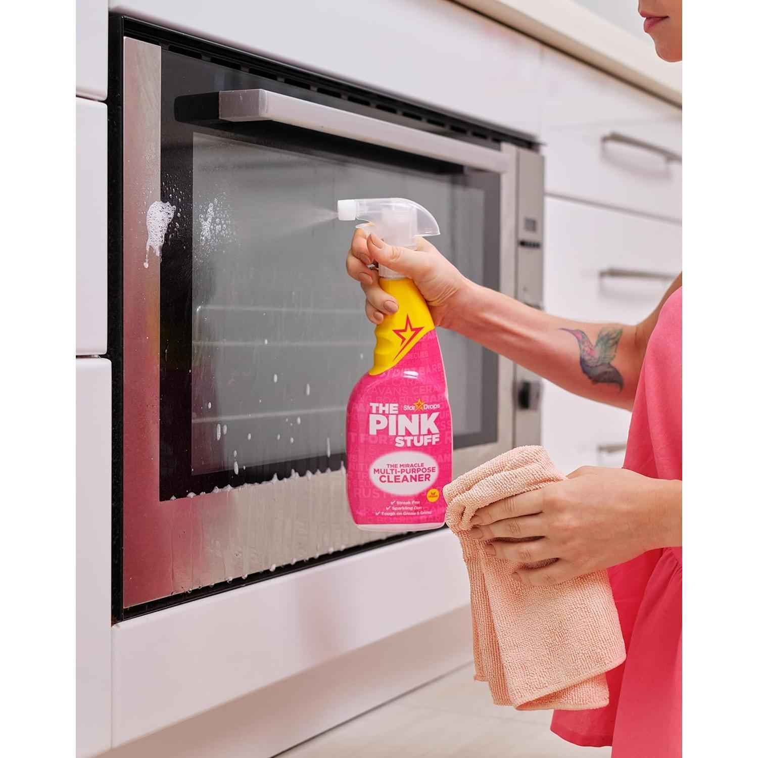 Stardrops Pink Stuff Rhubarb Cleaning Spray 750ml 3-Count – Birthday Gift for Mom Who Loves a Clean Kitchen