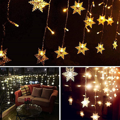 String Lights LED Curtain – IP44 Waterproof Patio Lights for Outdoor Dining and Gatherings, 96 LED Warm White