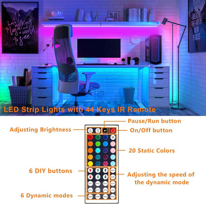 HOUHUI USB LED Strip Lights Kit for Living Room – 6.56ft RGB Backlight Strips for Cozy Bedroom and Home Theater Ambiance