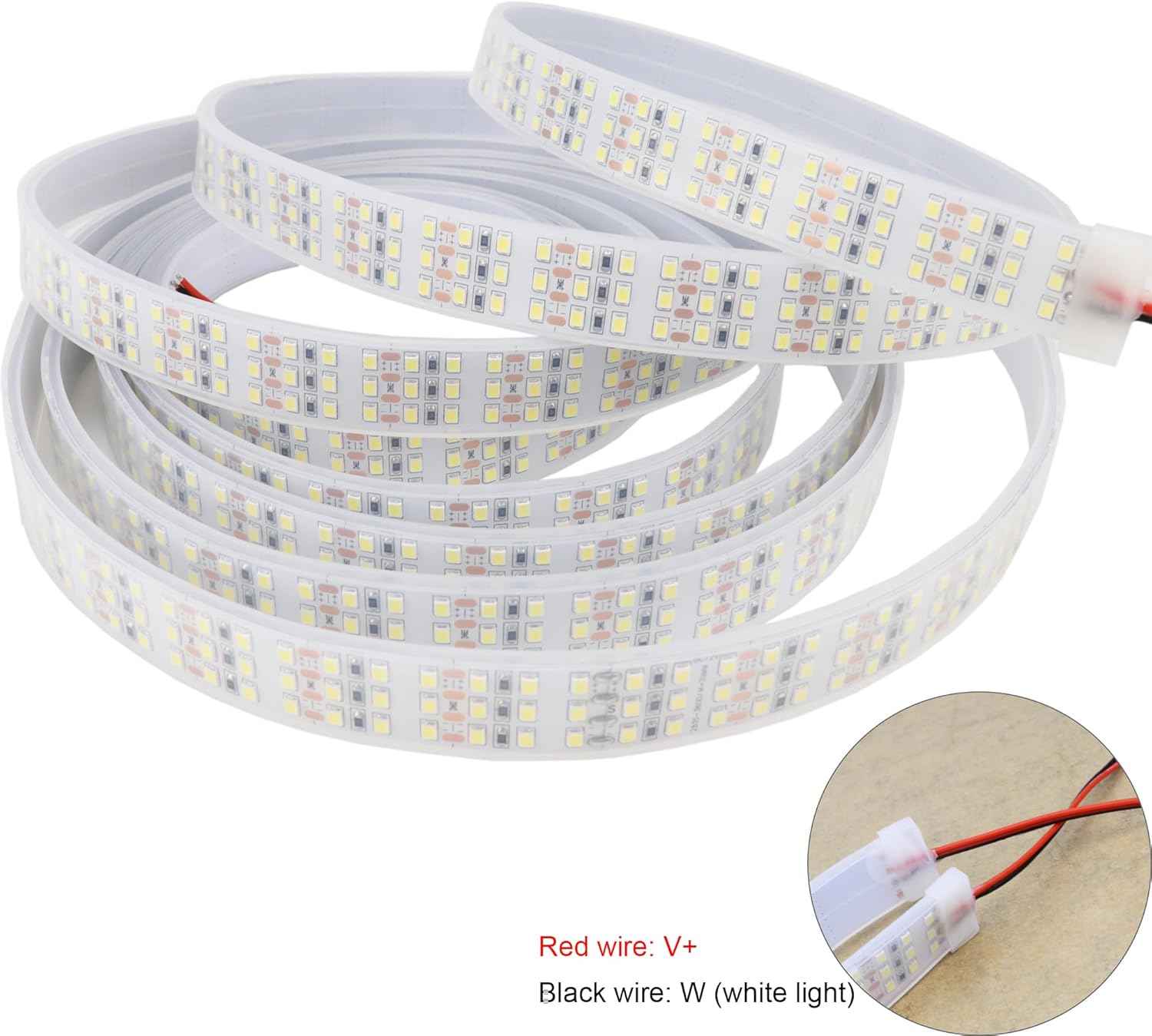 Muzata 12V Low-Heat LED Strip – Cool-to-Touch Daylight Tape for Homes with Kids and Pets