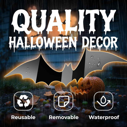 HauntNest Cute Bat Wall Decals – No-Mess Halloween Activity for Classroom, Daycare, and Nursery, Reusable