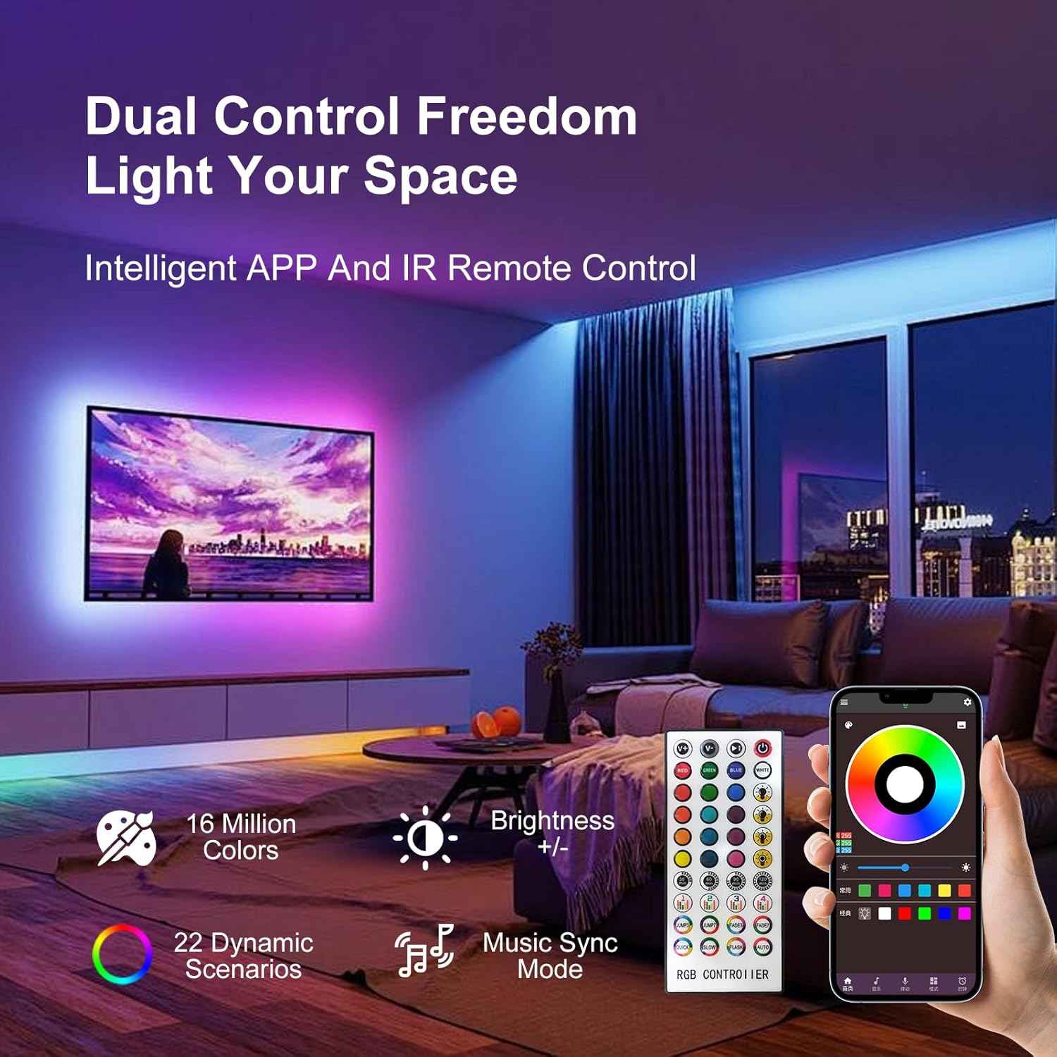 LEBOSP LED Strip Lights – Calming Bedroom Light for Sleep & Wind-Down Routine, Timer