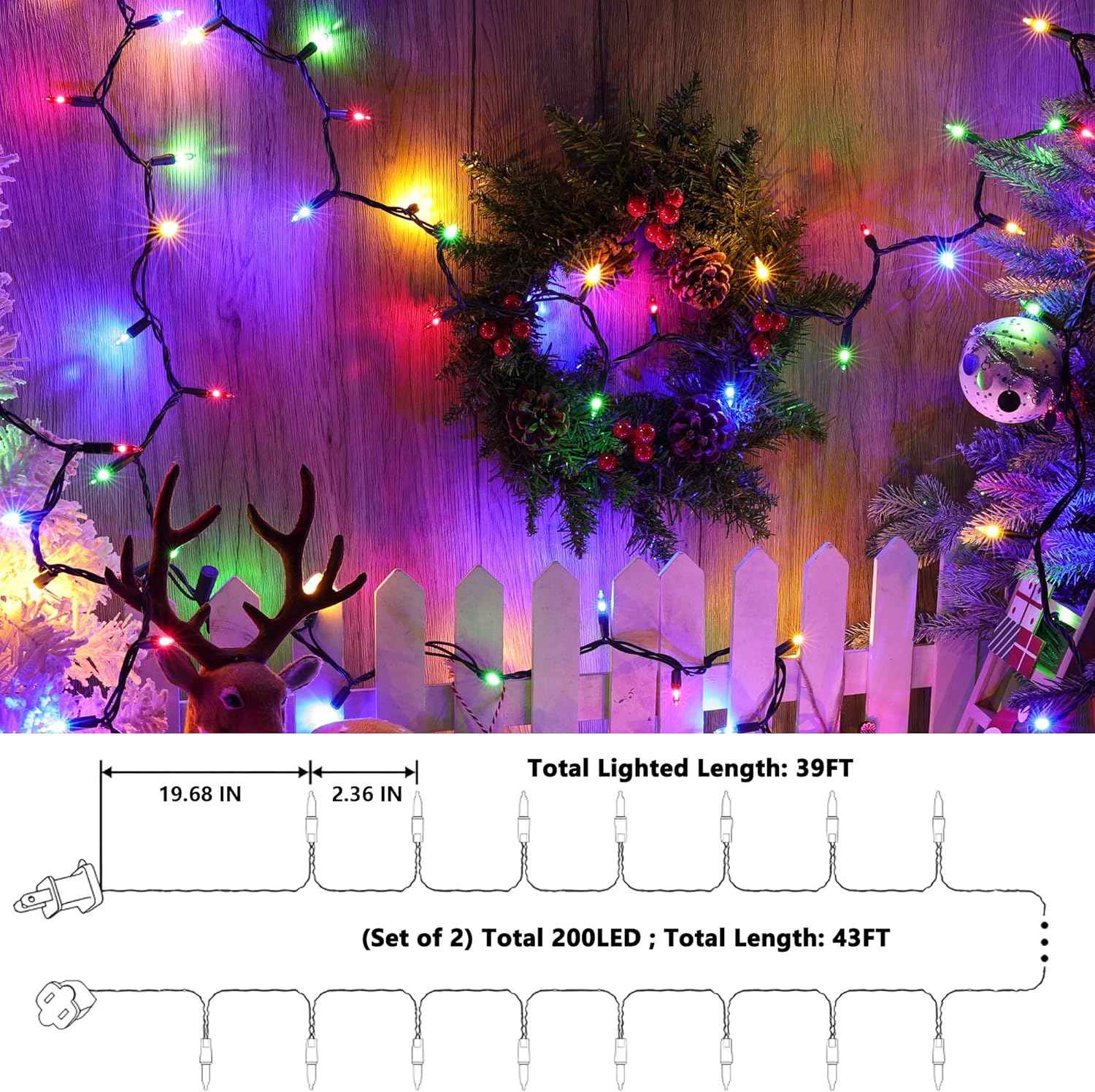 Joomer LED Christmas Lights – Multicolor Living Room String Lights for Cozy Holiday Home Aesthetic