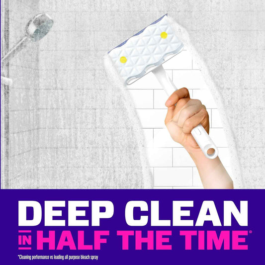 Mr. Clean Magic Eraser Shower & Tub Scrubber, One Tool Replaces Sprays Sponges and Squeegees for an Uncluttered Bathroom