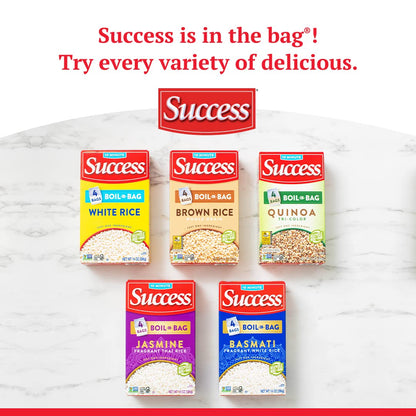 Success Boil-in-Bag Rice, Gluten-Free Non-GMO White Rice for Clean Weeknight Meal Prep, No Preservatives