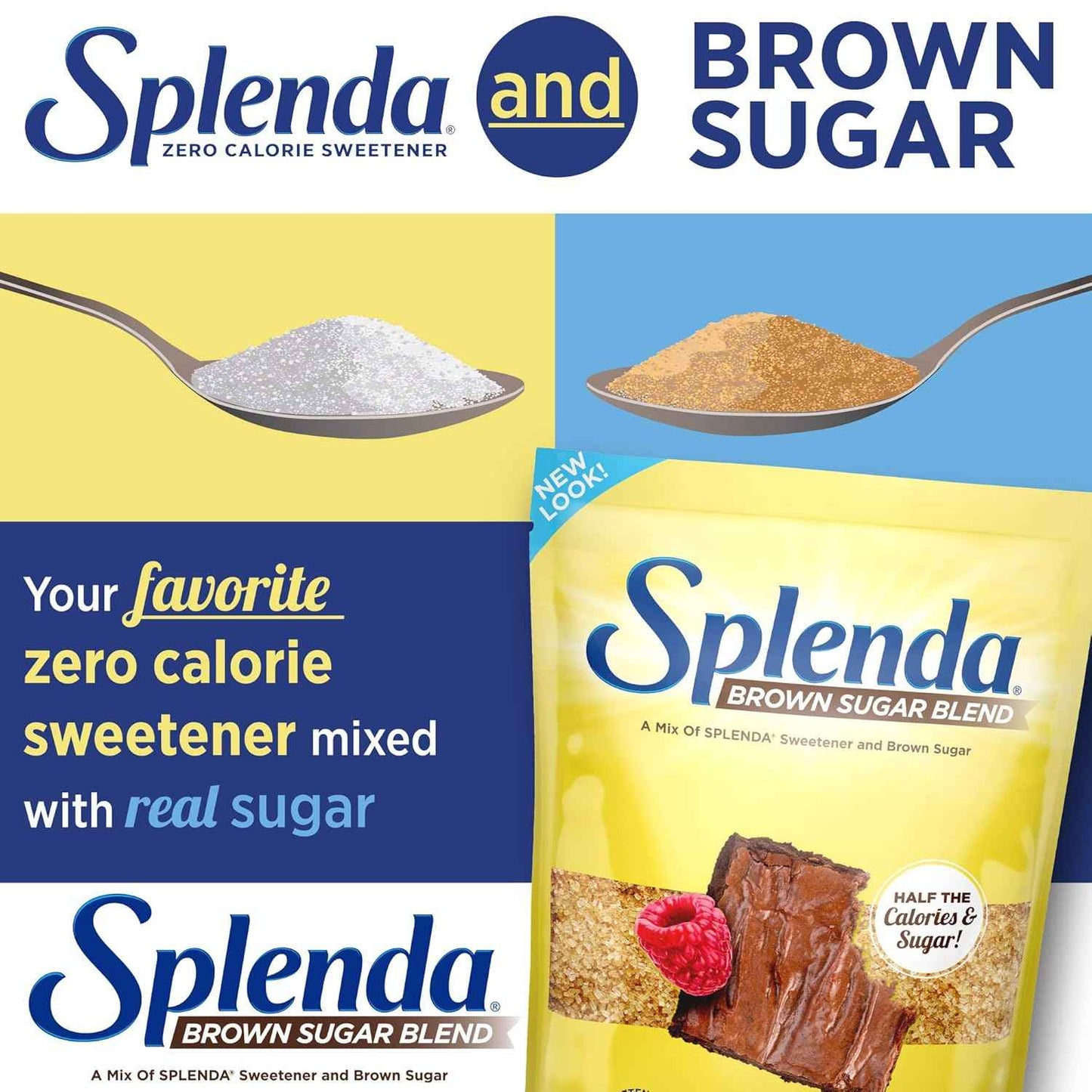 SPLENDA Brown Sugar Blend as a Thoughtful Housewarming Gift, Half-Sugar Baking Pantry Staple for Health-Conscious Home Cooks