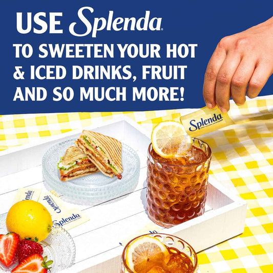 SPLENDA Zero Calorie Sweetener, 100 Count Packets - Travel-Friendly Sweetener for Camping and Road Trips