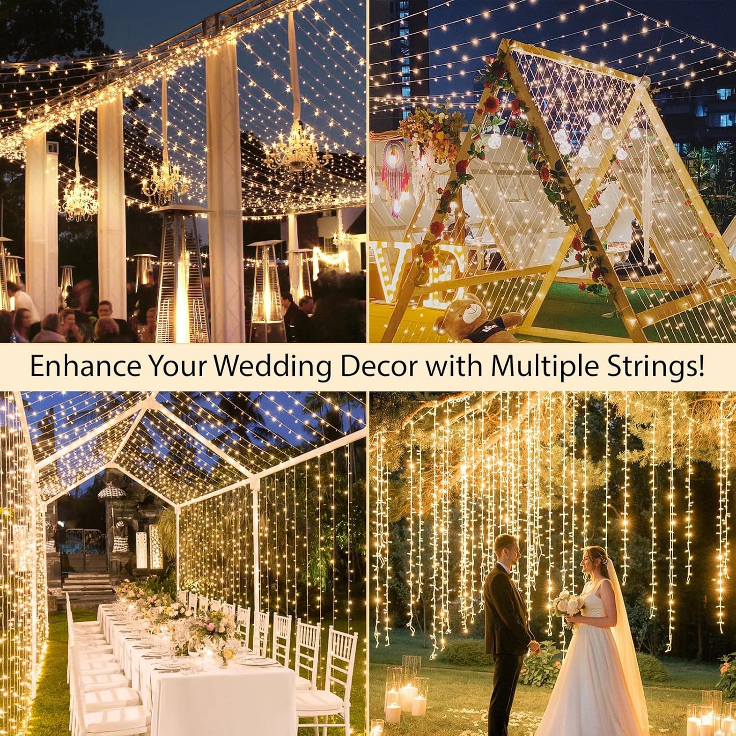 suddus 30V Low Voltage String Lights – Flameless Bedroom Lighting with Timer and IP44 Waterproof, 33ft 100 LED Warm White