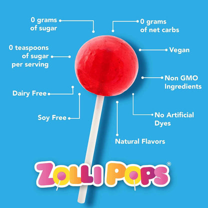 Zollipops Clean Teeth Lollipops – Travel Friendly Sugar Free Candy for Road Trips and Flights