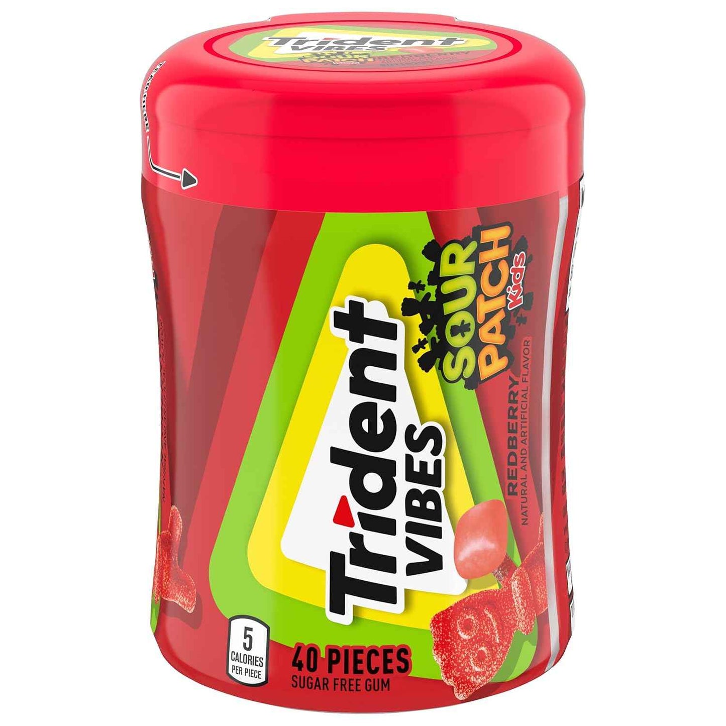 Trident Vibes SOUR PATCH KIDS Blue Raspberry Chewing Gum – Picnic and Outdoor Adventure Freshener, Resealable 160-Piece Pack
