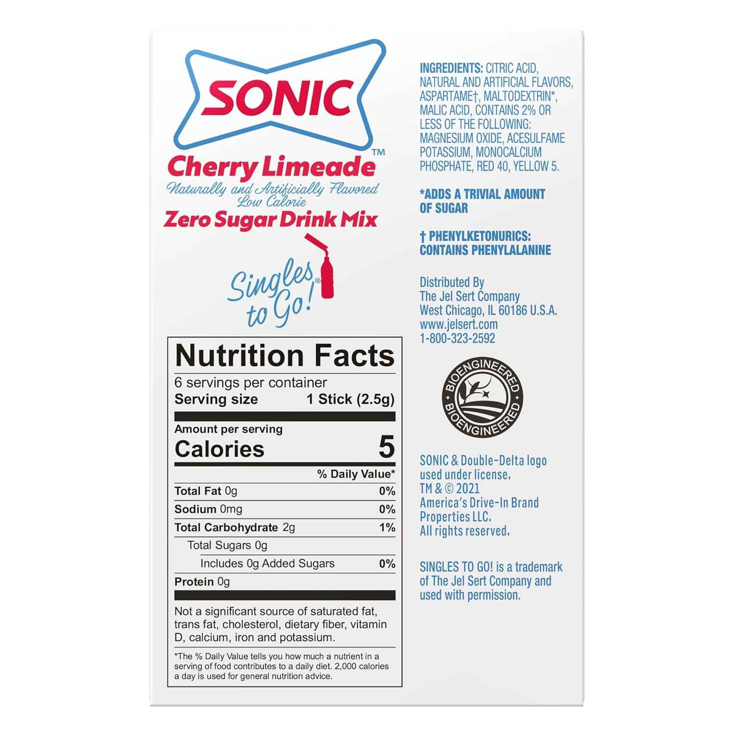 Sonic Singles to Go! Drink Mix Variety Pack – Sugar-Free Lunchbox Packets for School, After-School Activities, and Field Trips