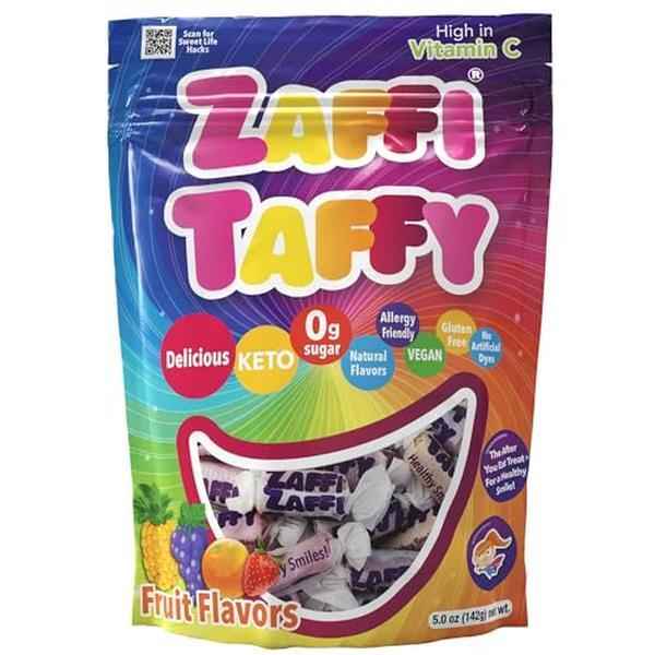 Zollipops KETO Taffy Strawberry Banana 5oz – Family-Safe Sugarless Chewy Candy for Playdates and Snack Drawer