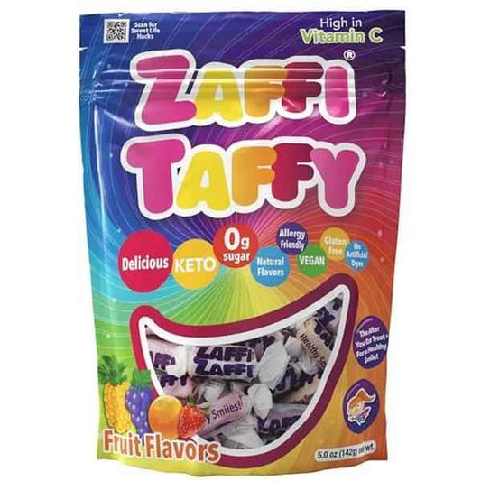 Zollipops KETO Taffy Strawberry Banana 5oz – Family-Safe Sugarless Chewy Candy for Playdates and Snack Drawer