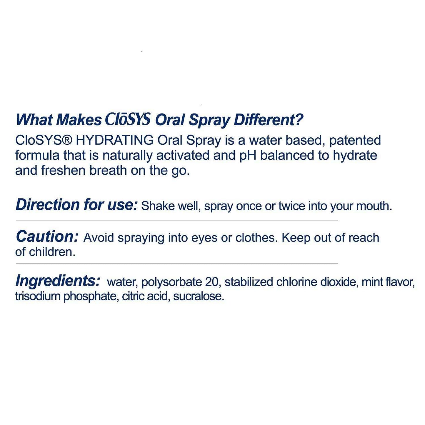 CloSYS Oral Breath Spray – Thoughtful Stocking Stuffer, 3-Pack Sugar-Free Mint Spray for Friends and Coworkers