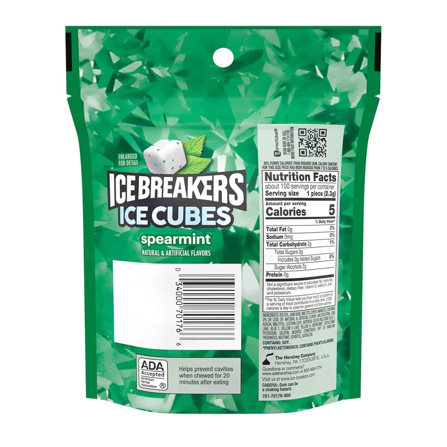 ICE BREAKERS Ice Cubes Spearmint Sugar Free Chewing Gum – Desk-Drawer Fresh Breath for Office Meetings and Presentations