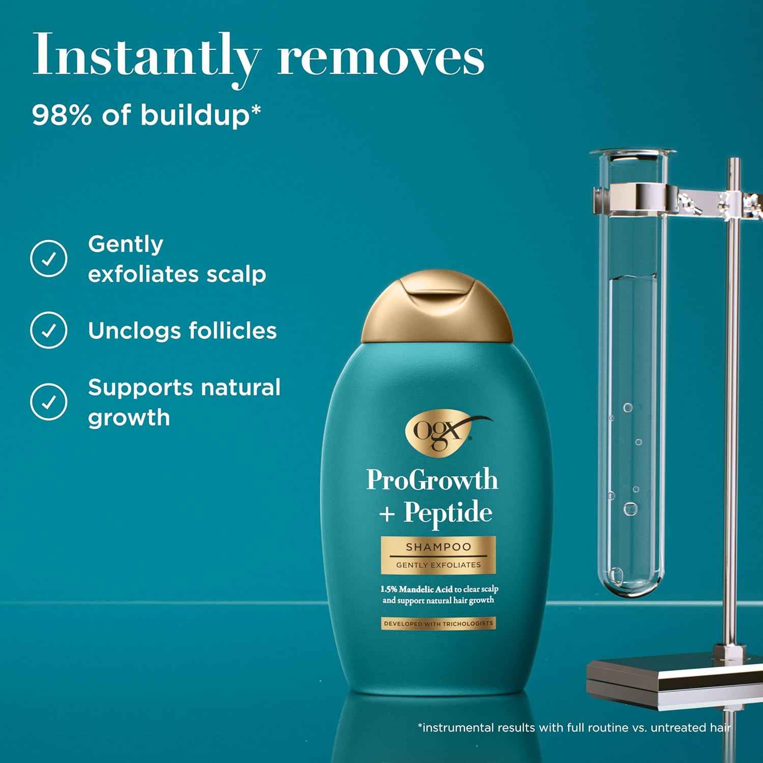 OGX ProGrowth + Peptide Clarifying Shampoo – Spa-Style Scalp Detox for Mindful Self-Care Rituals